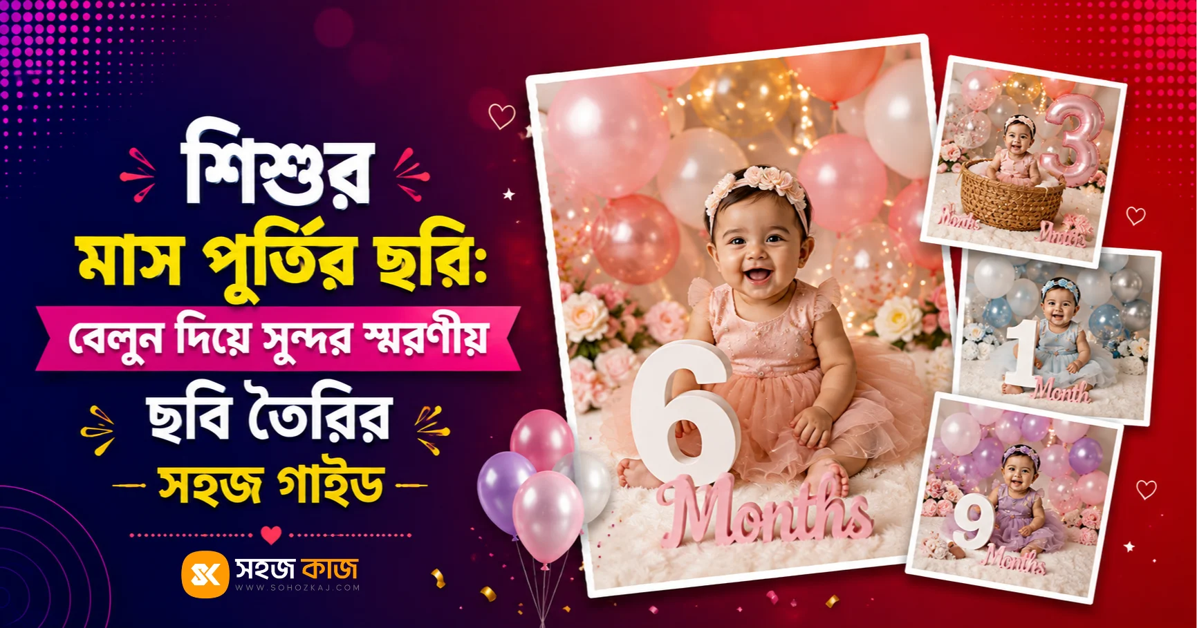 Month Number Balloon Baby Portrait